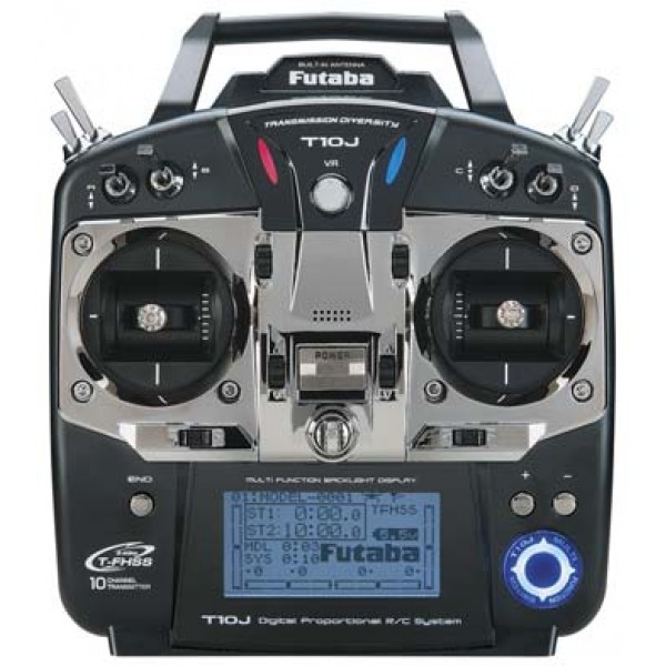 Futaba 10J, 10 channels radio control, airplane, helicopter, glider, drone, receiver 8 channels R3008SBUS, telemetry