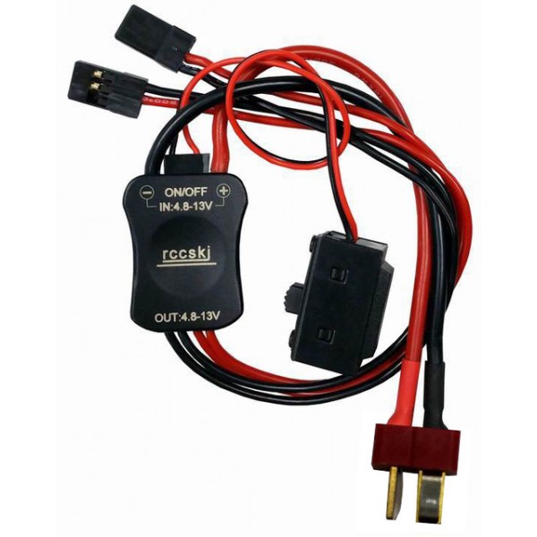 Radio control airplanes, rccskj, 4109 high current electronic switch with Dins battery plug