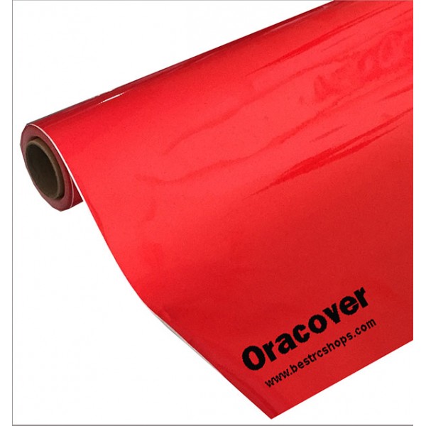 Oracover, radio control airplane, heat shrink film cover, bright red, 1m