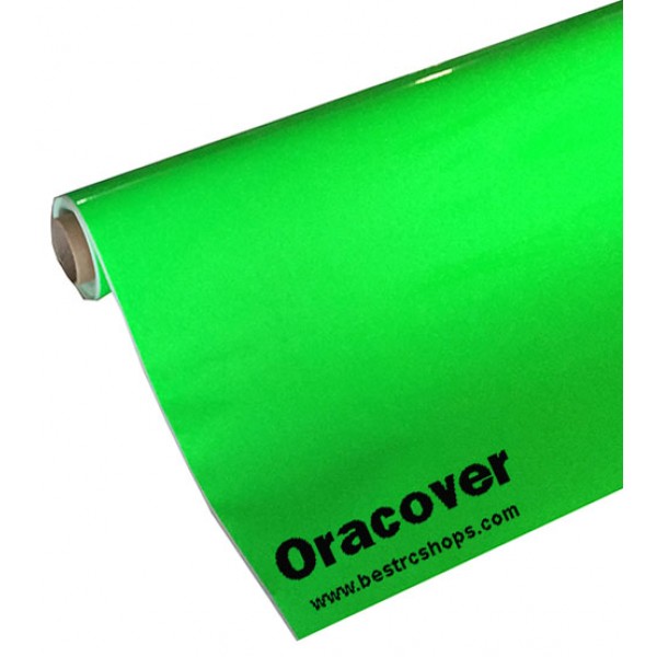 Oracover, radio control airplane, heat shrink film cover, Fluorescent Green 1m