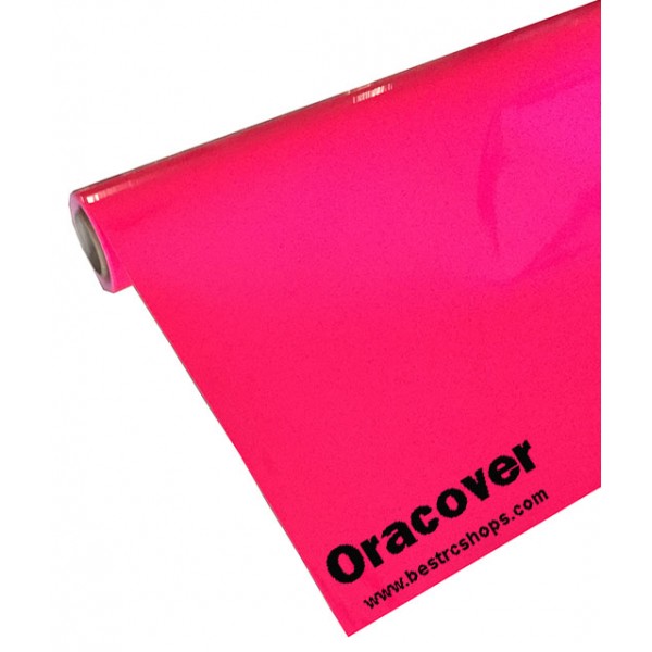 Oracover, radio control airplane, heat shrink film cover, Fluo Magenta, 1m