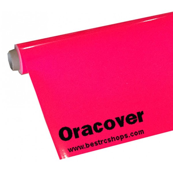 Oracover, radio control airplane, heat shrink film cover, Fluo Pink, 1m