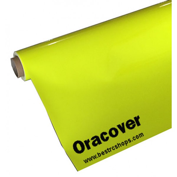Oracover, radio control airplane, heat shrink film cover, Fluo Yellow 1m