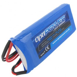 Optipower LiPo battery 2S 7,4V 3500MAh, 25C discharge, with JR and JST-XH connectors