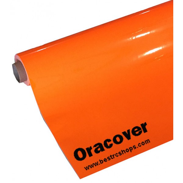 Oracover, radio control airplane, heat shrink film cover, Fluo Sgnal Orange, 1m